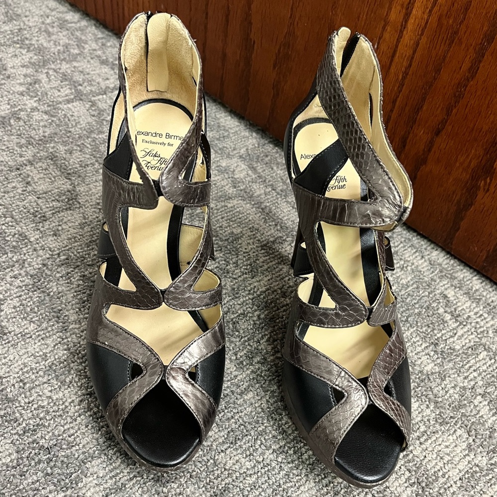Wow that Price! Alexandre Birman for Saks Fifth Avenue leather peep toe shoes
